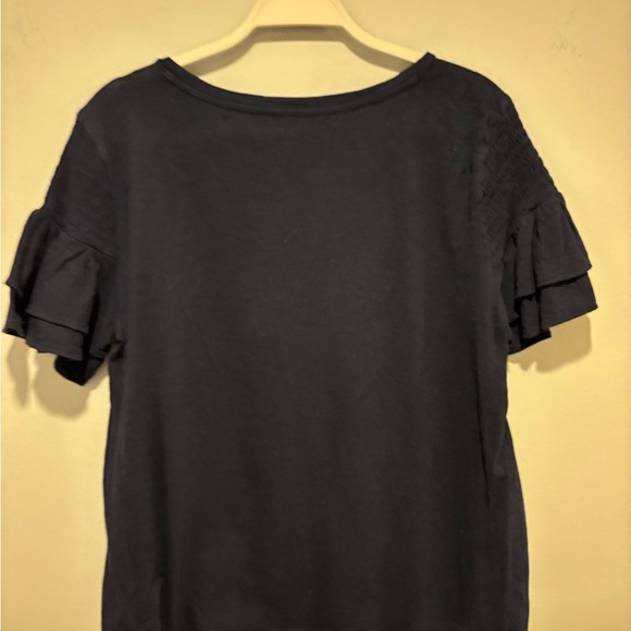 Women's LOFT Short Sleeve Top Navy Blue Size Medium - Picture 6 of 8